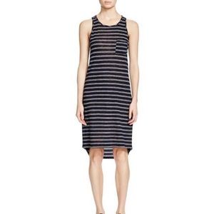VINCE DOUBLE STRIPED LINEN DRESS